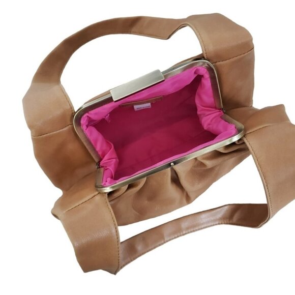 Aldo Y2K Beige Slouchy Ruched Top Shoulder Pouch Mini Bag - Picture 4 of 13